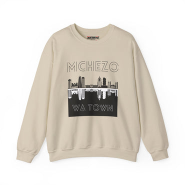 Mchezo Wa Town Crewneck Sweatshirt - Urban Skyline Graphic