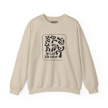 Crewneck Sweatshirt — Ni God kila wakati Black Tree Design