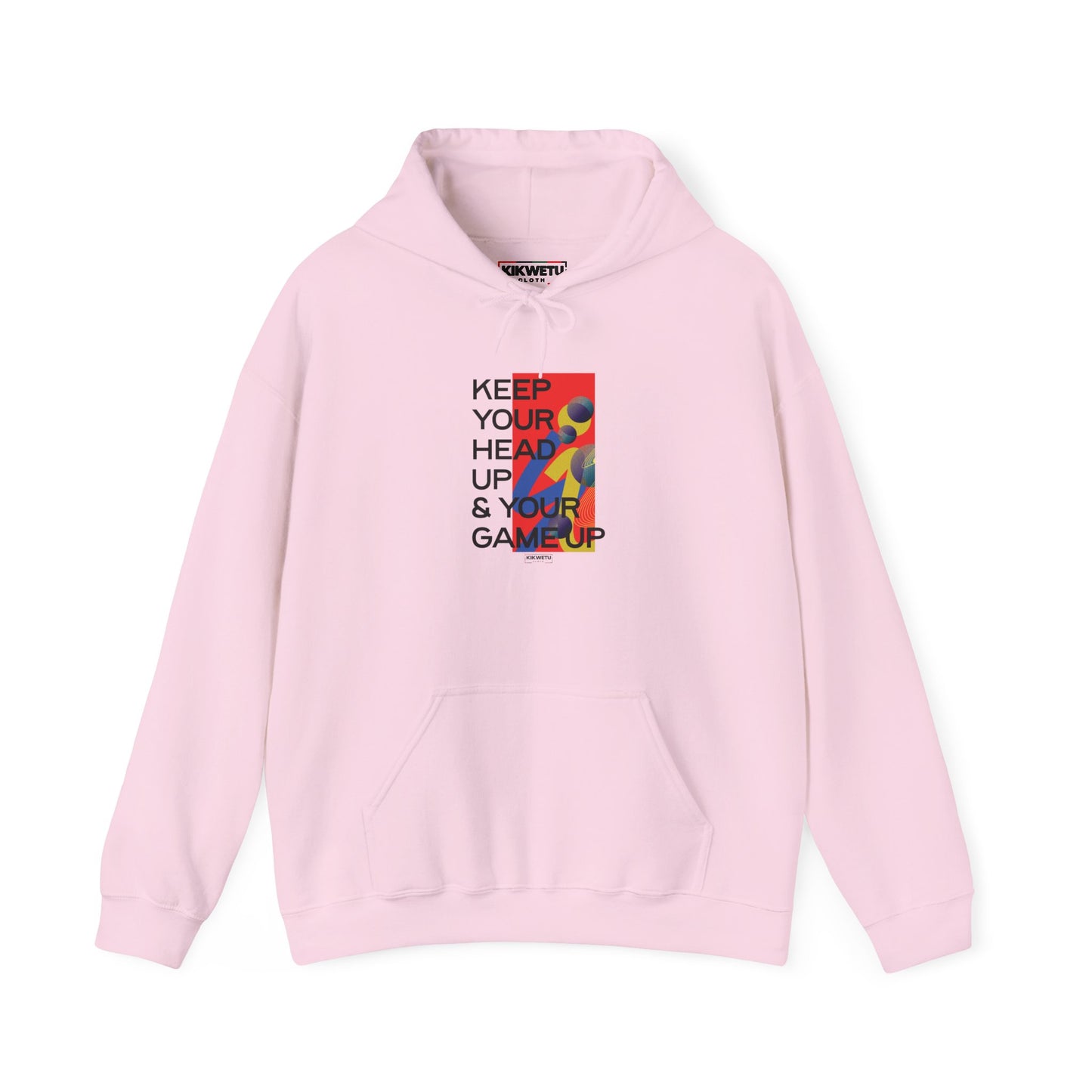 Keep Your Head Up Hoodie — Motivational Graphic Hoodie with Colorful Abstract Art