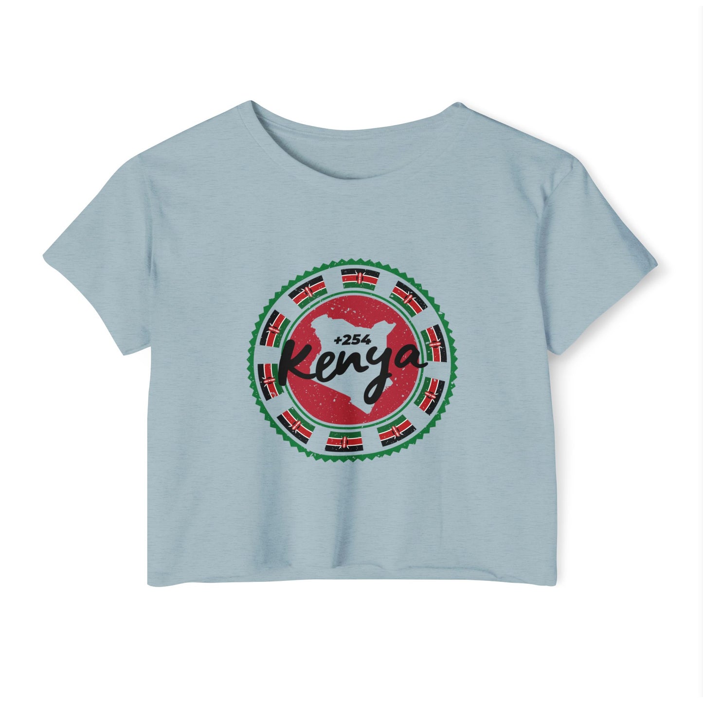 Kenya Stamp Crop Top — Women's Festival Graphic Tee