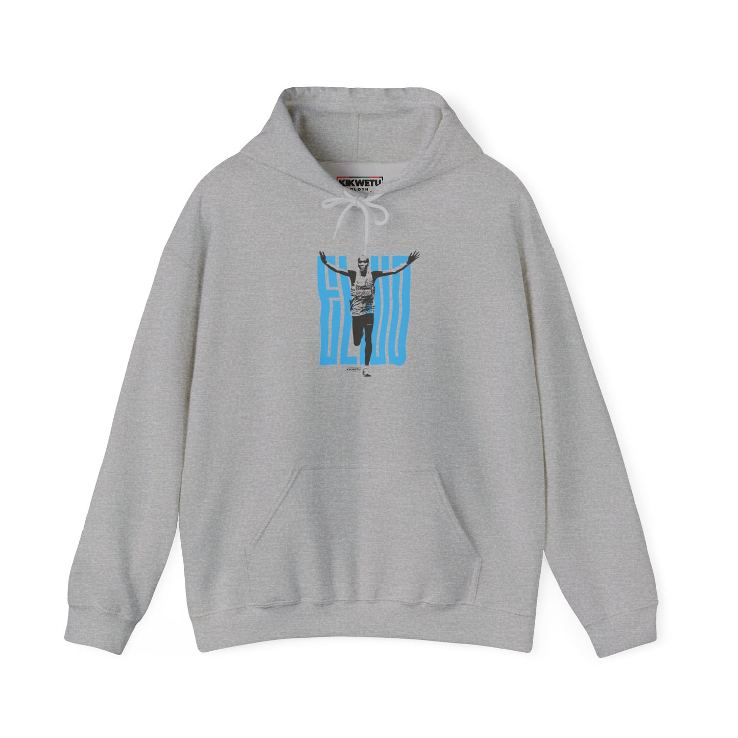 Hoodie — 'GEO' runner Graphic Hoodie with Striped Background