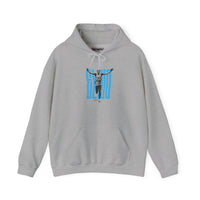 Hoodie — 'GEO' runner Graphic Hoodie with Striped Background