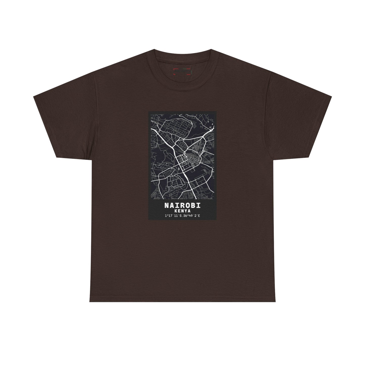 Nairobi City Map Tee — Minimalist Black & White Urban Map T-Shirt