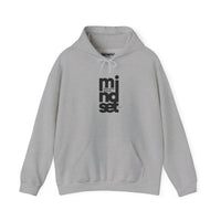 Mindset Vertical Logo Hoodie — Minimal Motivational Hooded Sweatshirt