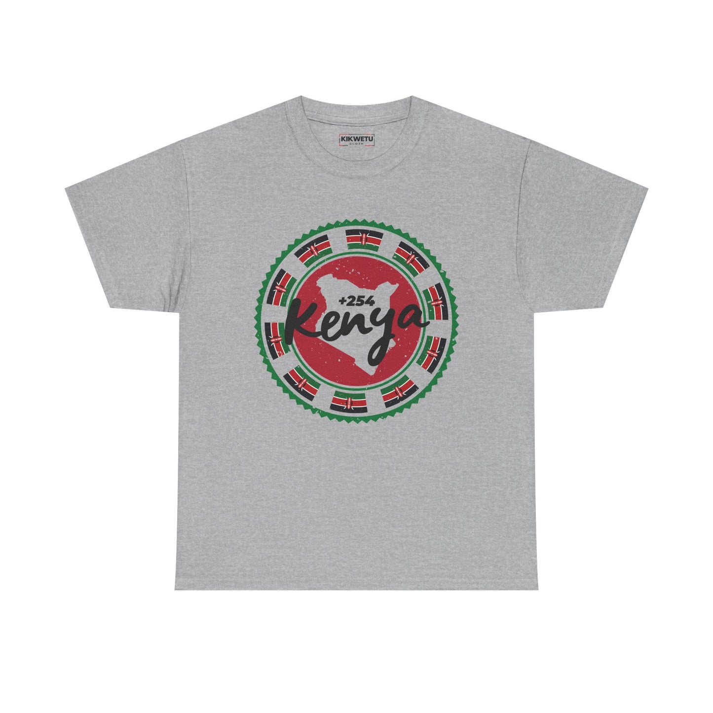 Kenya 254 Circle Graphic Tee — Kenyan Flag Emblem T-Shirt