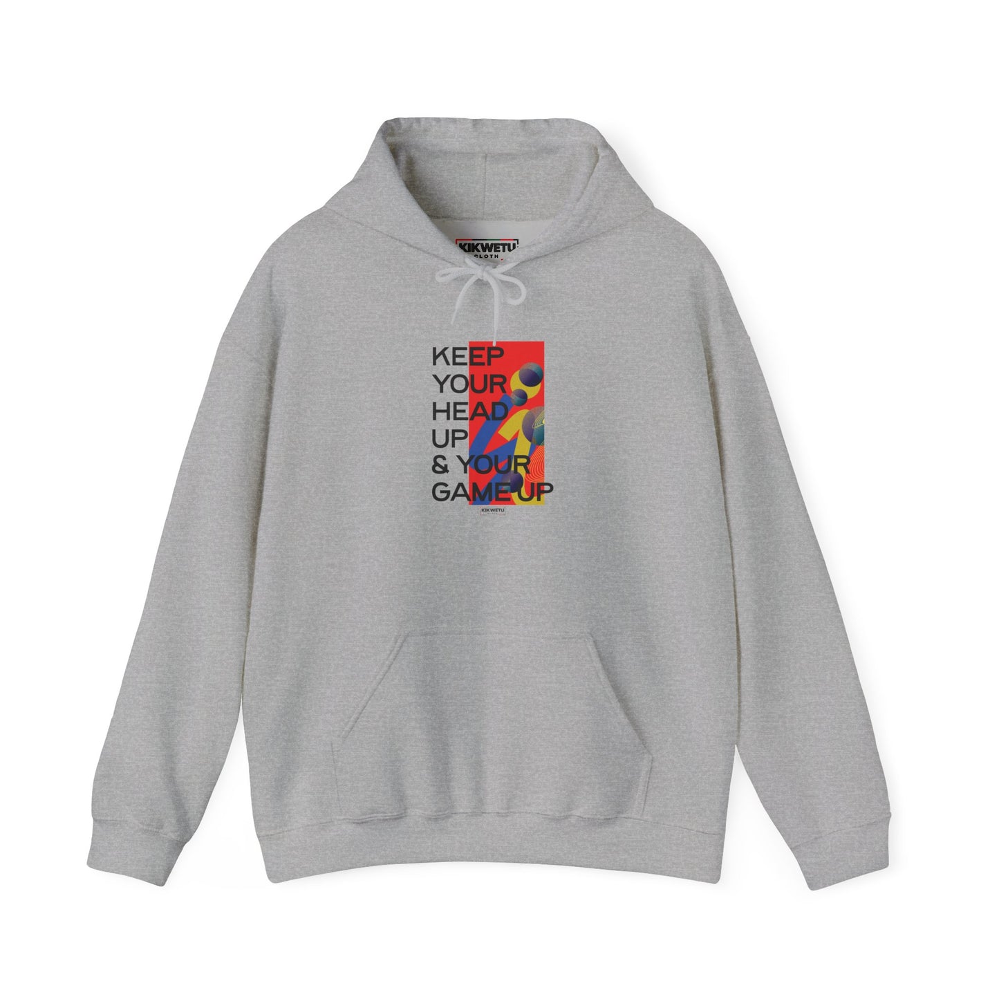 Keep Your Head Up Hoodie — Motivational Graphic Hoodie with Colorful Abstract Art