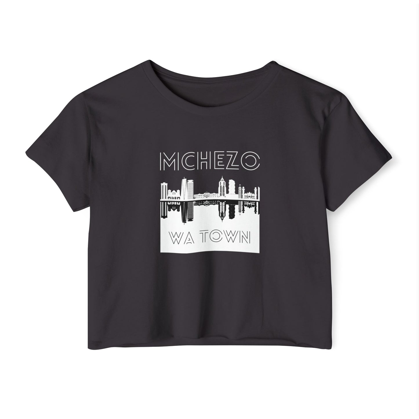 Festival Crop Top — "Mchezo Wa Town" Skyline Graphic Women's Crop Tee