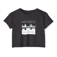 Festival Crop Top — "Mchezo Wa Town" Skyline Graphic Women's Crop Tee
