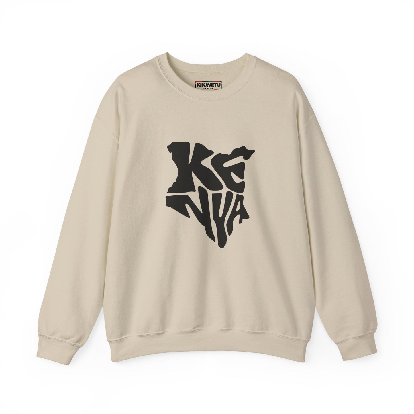Kenya Map Typography Crewneck Sweatshirt