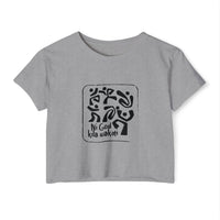 Festival Crop Top — Black Tribal Graphic "Ni God kila wakati"
