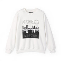 Mchezo Wa Town Crewneck Sweatshirt - Urban Skyline Graphic