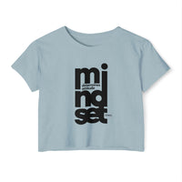Mindset Crop Top — Vertical Bold Typography Women's Festival Tee
