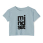 Mindset Crop Top — Vertical Bold Typography Women's Festival Tee