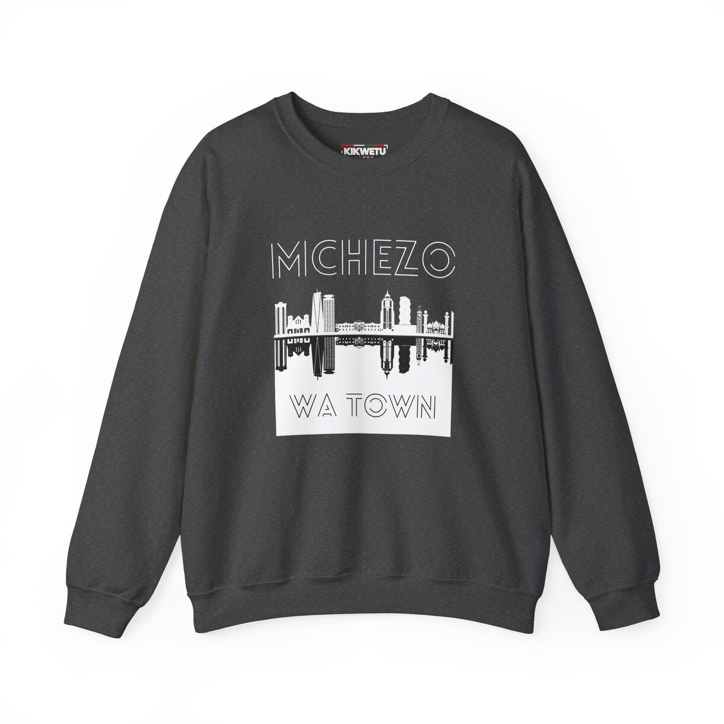 Mchezo Wa Town Skyline Crewneck Sweatshirt — Urban Swahili Cityscape Pullover