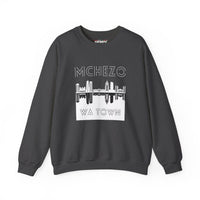 Mchezo Wa Town Skyline Crewneck Sweatshirt — Urban Swahili Cityscape Pullover