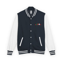 Letterman Jacket with Retro Red-Green Logo — Classic Varsity Style