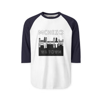 McHezo Wa Town Raglan Shirt — City Skyline Baseball Tee
