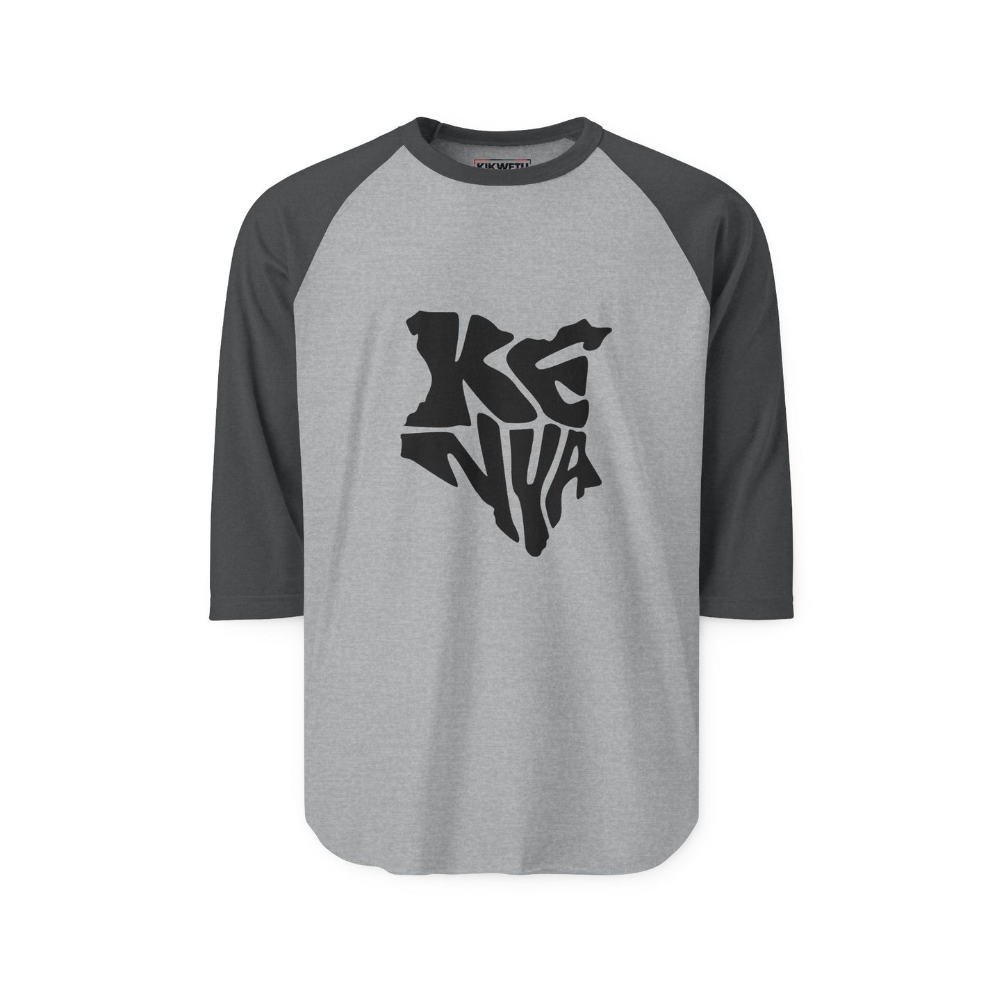 Kenya Map Raglan Shirt - Bold Typographic Kenya Baseball Tee