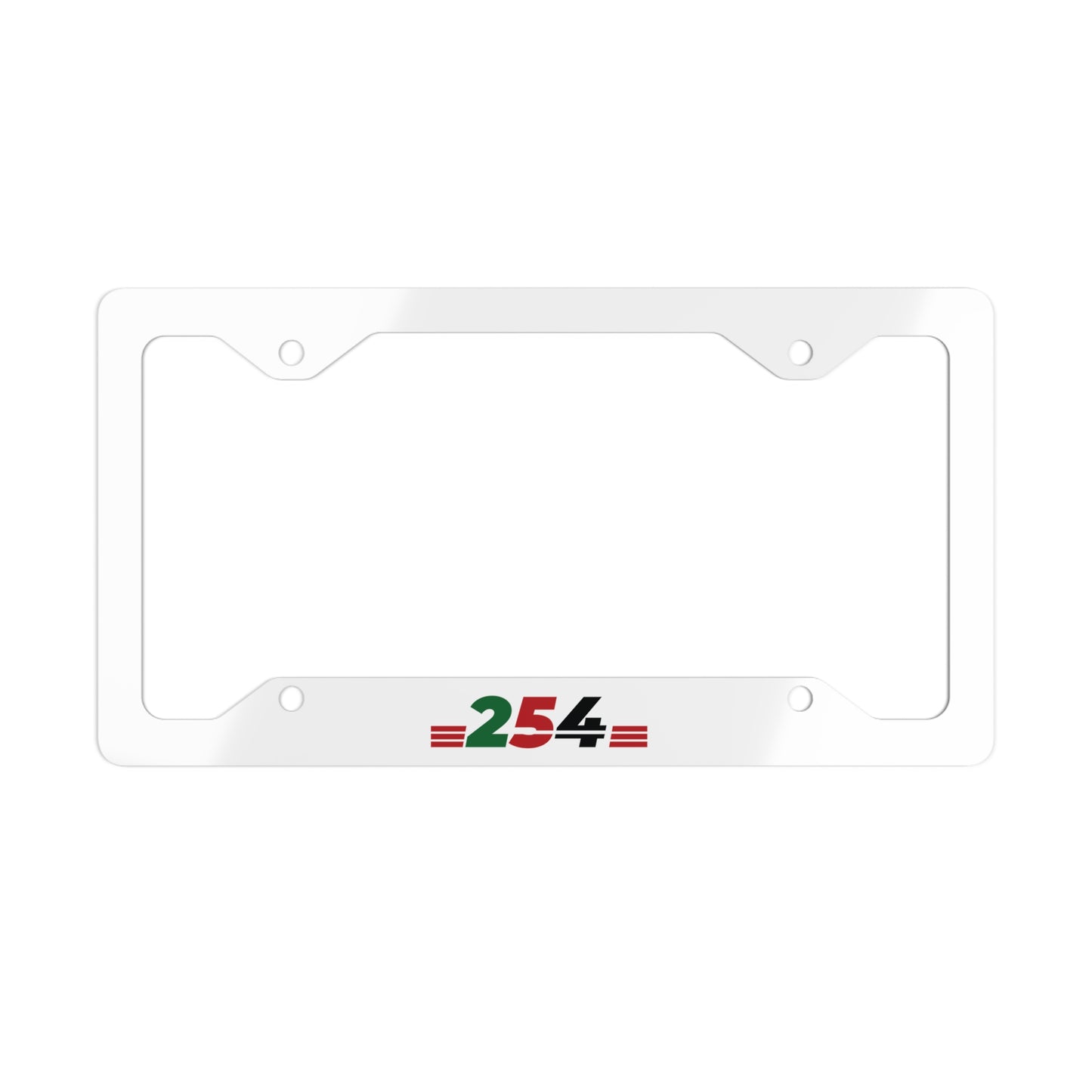 Metal License Plate Frame — Stainless Steel 254 Accent (Red & Green)