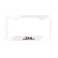 Metal License Plate Frame — Stainless Steel 254 Accent (Red & Green)