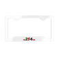 Metal License Plate Frame — Stainless Steel 254 Accent (Red & Green)