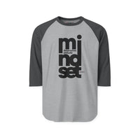 Mindset Vertical Text Raglan Shirt — "mindset determines attitude" Motivational Baseball Tee