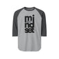 Mindset Vertical Text Raglan Shirt — "mindset determines attitude" Motivational Baseball Tee