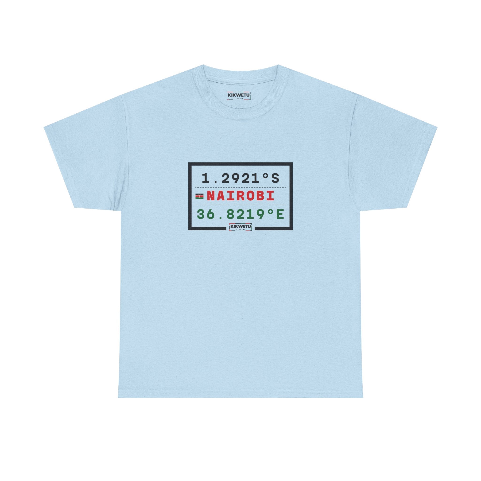 Nairobi Coordinates T‑Shirt — 1.2921S 36.8219E Kenyan City Pride Tee