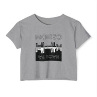Mchezo Wa Town Crop Top — Black Skyline Festival Tee