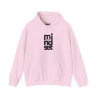 Mindset Vertical Logo Hoodie — Minimal Motivational Hooded Sweatshirt