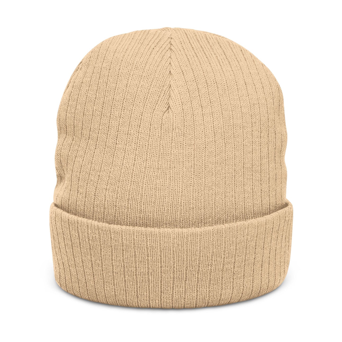 Embroidered City Skyline Ribbed Beanie – Minimal Urban Knit Hat