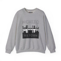 Mchezo Wa Town Crewneck Sweatshirt - Urban Skyline Graphic
