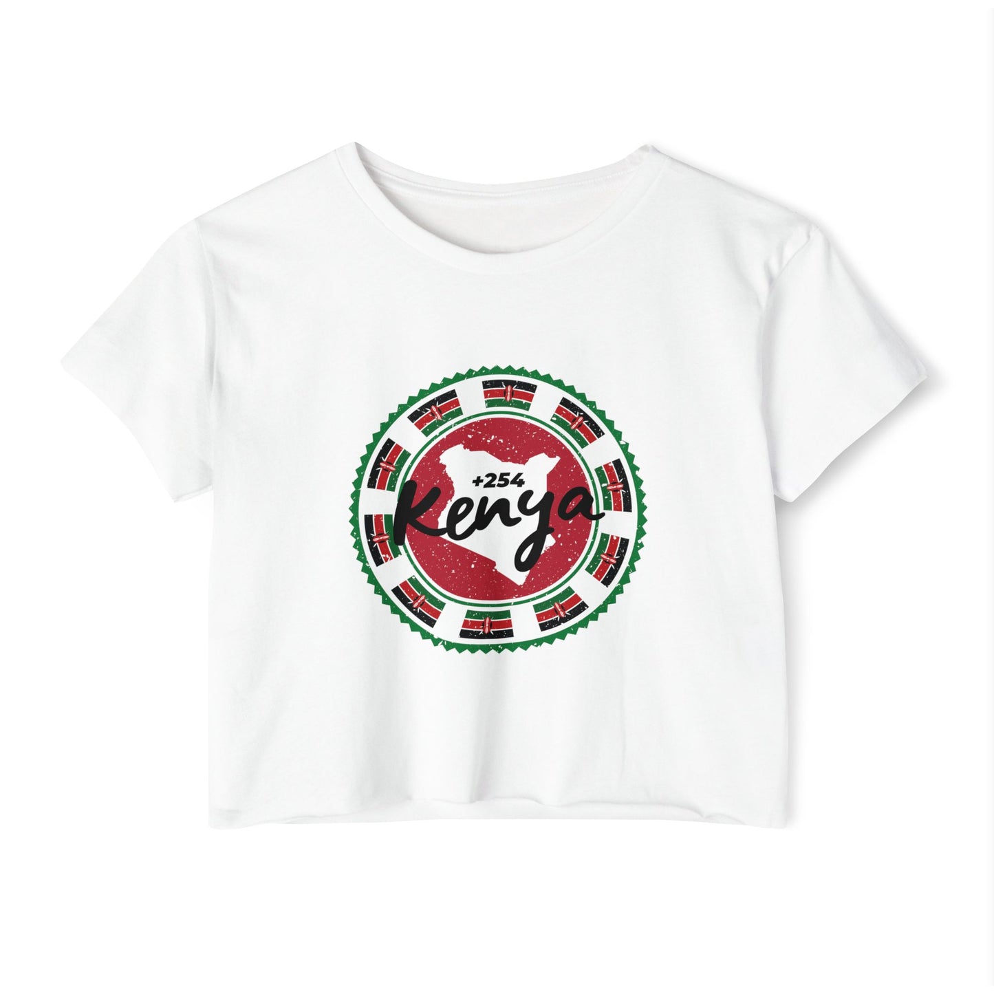 Kenya Stamp Crop Top — Women's Festival Graphic Tee