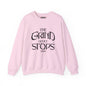 Motivational Crewneck Sweatshirt — "The Grind Never Stops" Inspirational Graphic