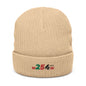 Embroidered '254' Ribbed Knit Beanie — Kenyan Flag Colors Winter Hat