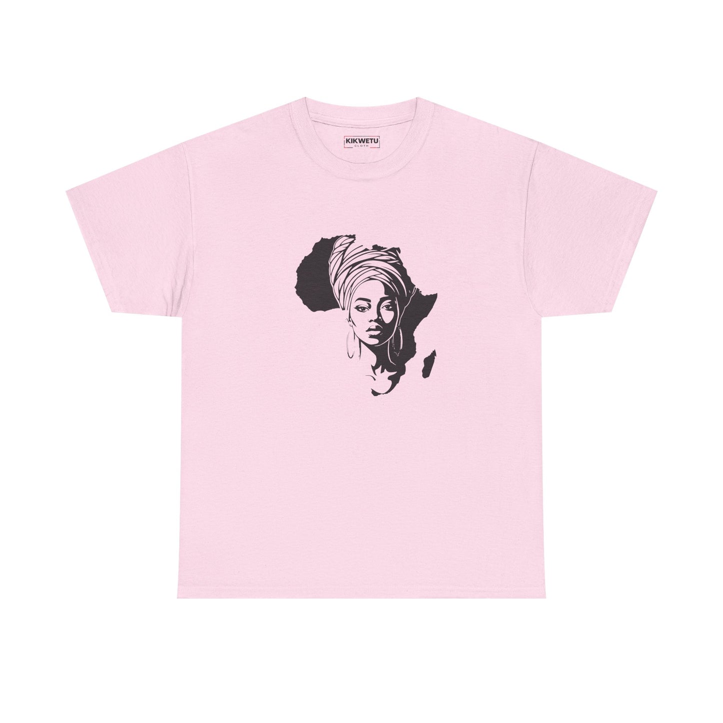 Africa Silhouette Tee with Headwrap Woman – Afrocentric Graphic T-Shirt