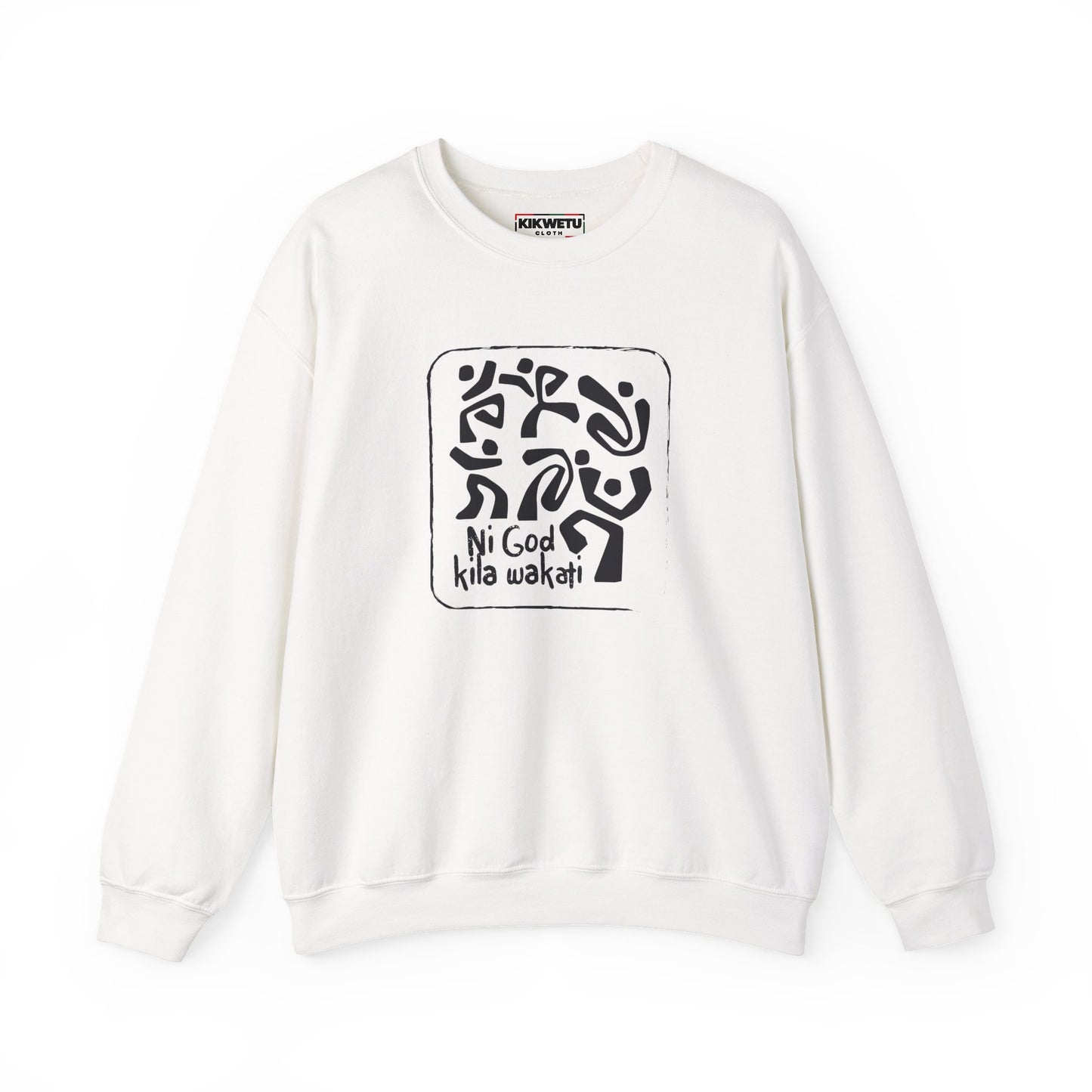 Crewneck Sweatshirt — Ni God kila wakati Black Tree Design
