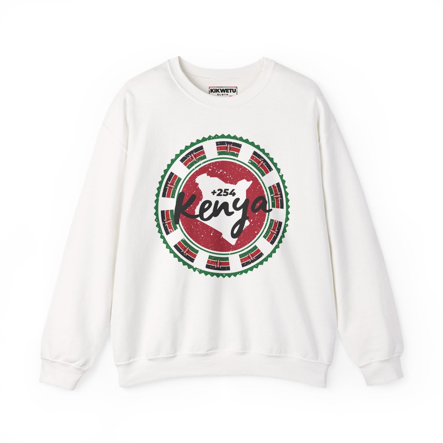 Kenya Map & Flags Crewneck Sweatshirt — +254 Kenya Pride Pullover