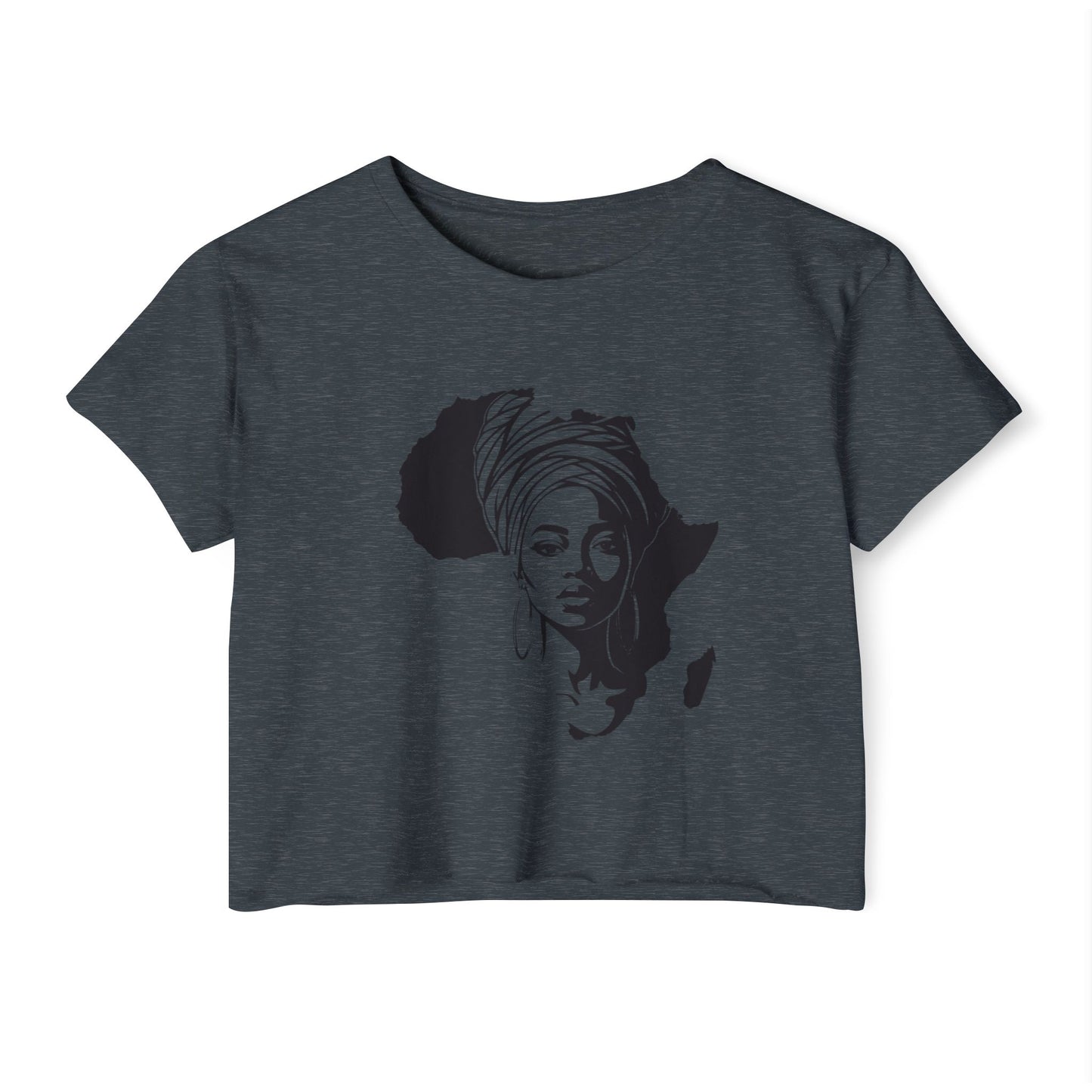 Africa Silhouette Crop Top — Afrocentric Headwrap Festival Shirt