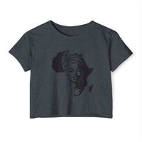 Africa Silhouette Crop Top — Afrocentric Headwrap Festival Shirt