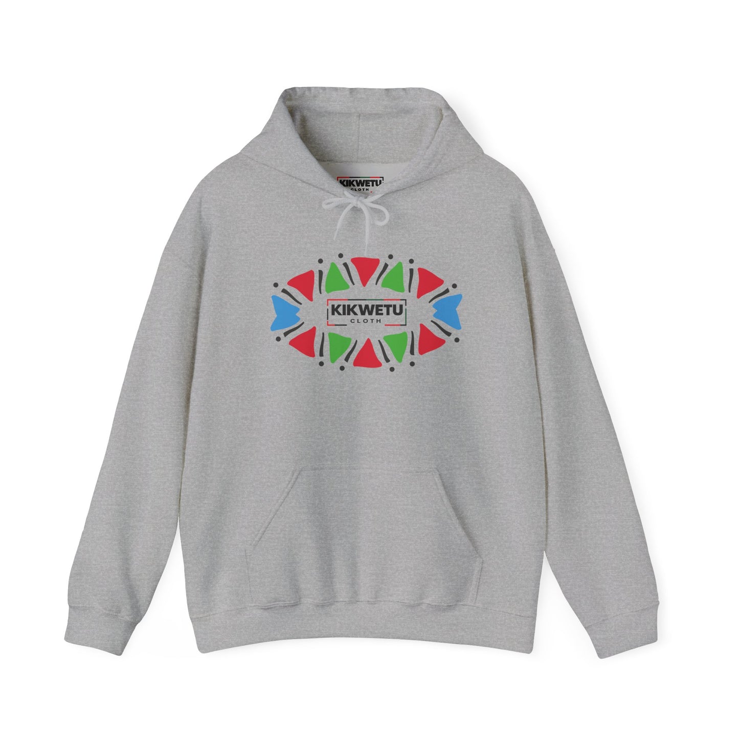 Kikuwetu Tribal Pattern Hoodie — Colorful Kenyan-Inspired Graphic Sweatshirt