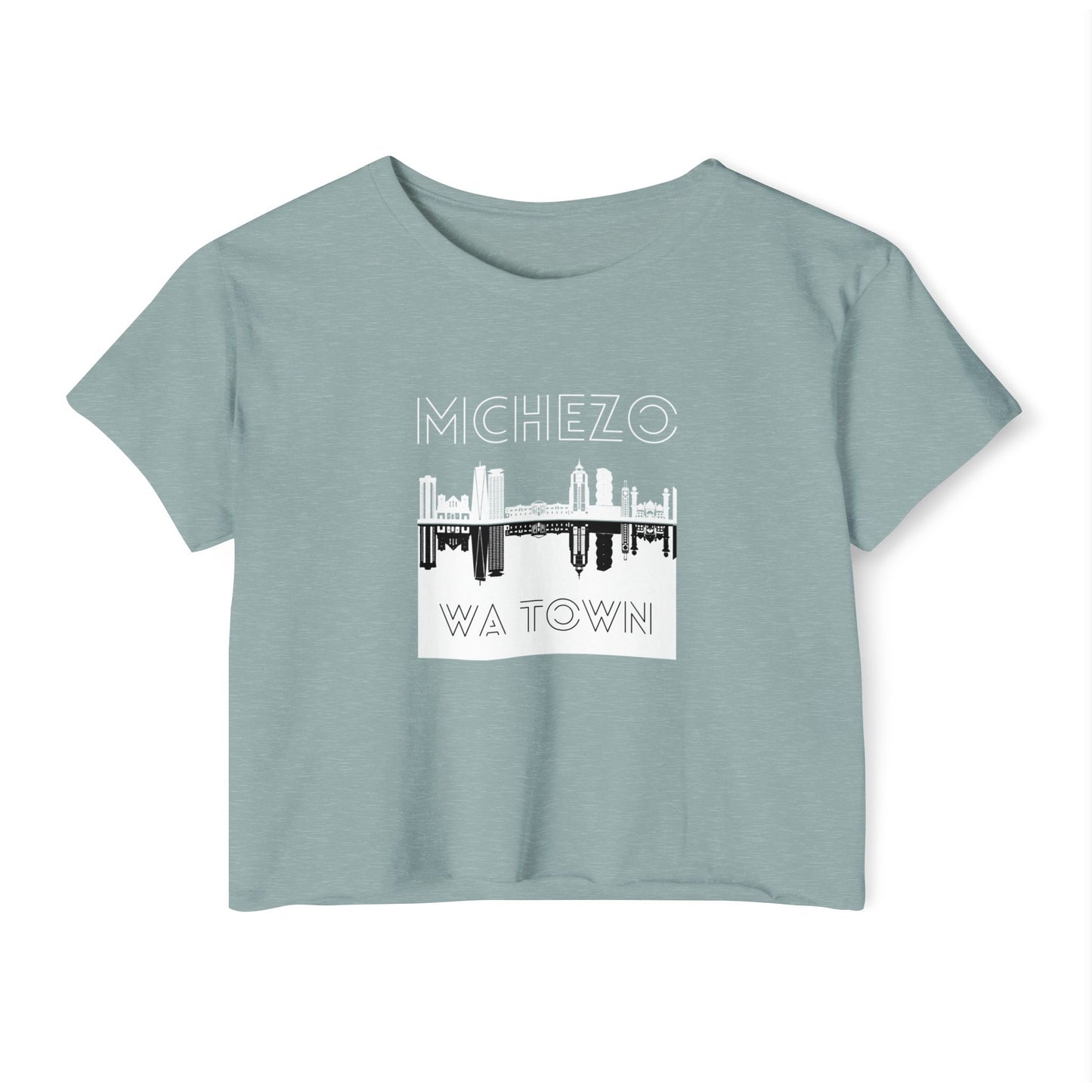 Festival Crop Top — "Mchezo Wa Town" Skyline Graphic Women's Crop Tee