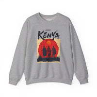 Kenya Safari Crewneck Sweatshirt — African Sunset Masai Design
