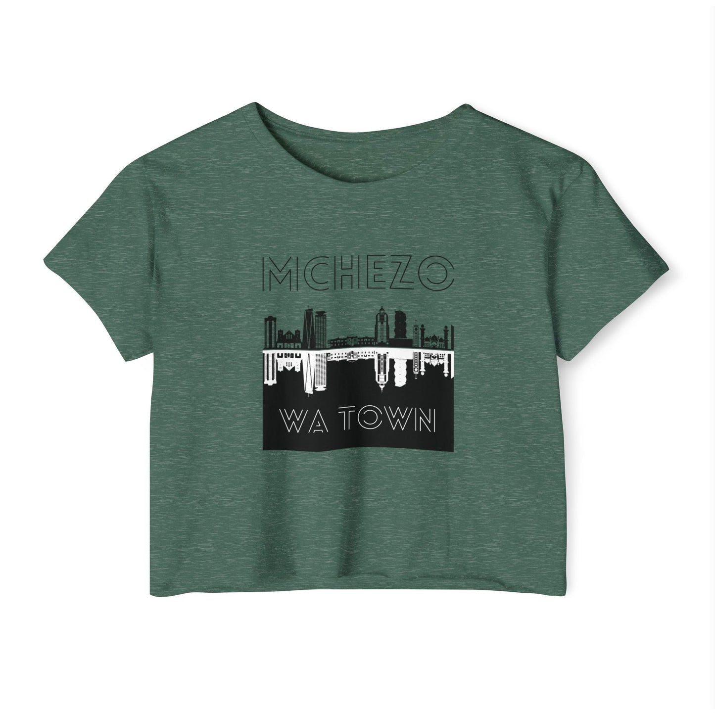 Mchezo Wa Town Crop Top — Black Skyline Festival Tee