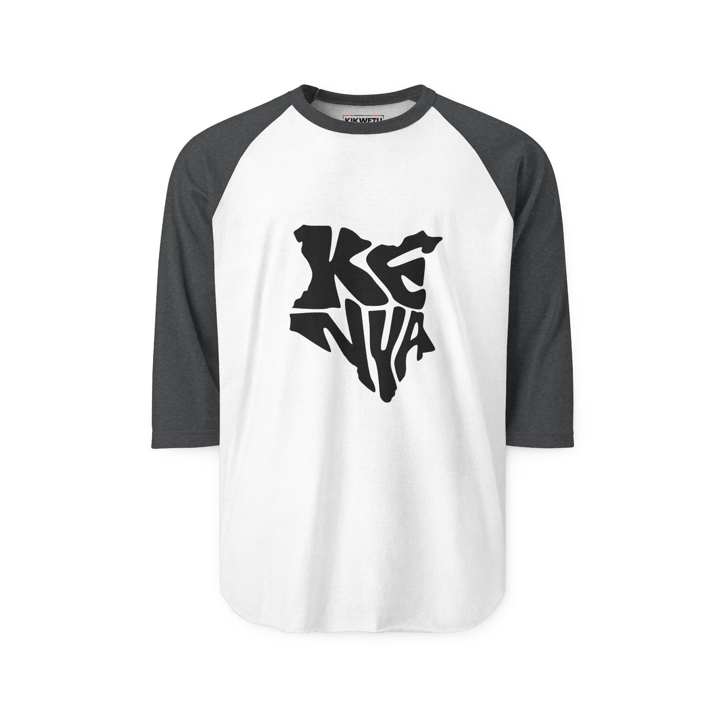 Kenya Map Raglan Shirt - Bold Typographic Kenya Baseball Tee