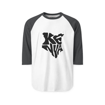 Kenya Map Raglan Shirt - Bold Typographic Kenya Baseball Tee
