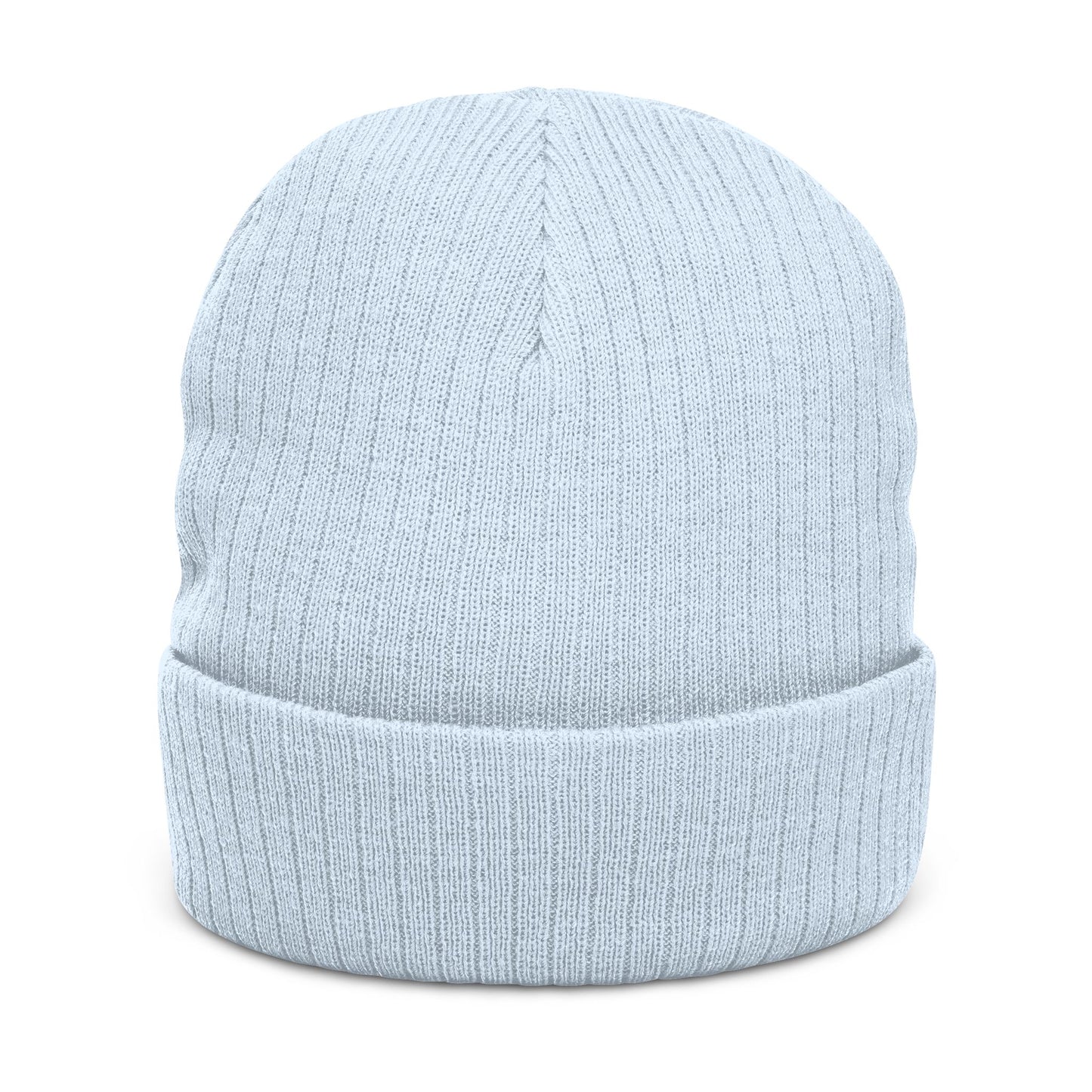 Embroidered City Skyline Ribbed Beanie – Minimal Urban Knit Hat