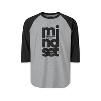 Mindset Vertical Text Raglan Shirt — "mindset determines attitude" Motivational Baseball Tee