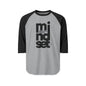 Mindset Vertical Text Raglan Shirt — "mindset determines attitude" Motivational Baseball Tee