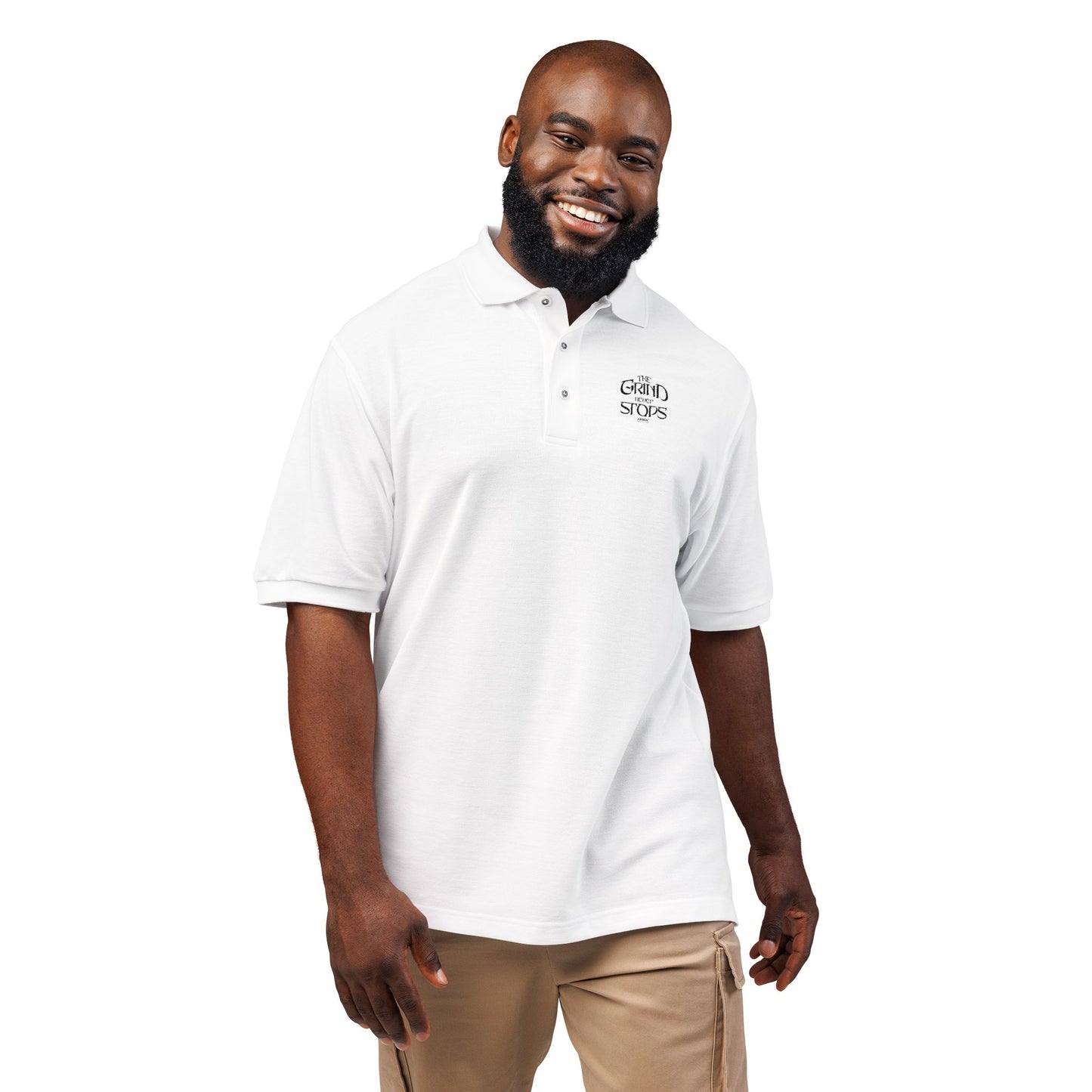 Embroidered 'Caution: Siren' Polo Shirt